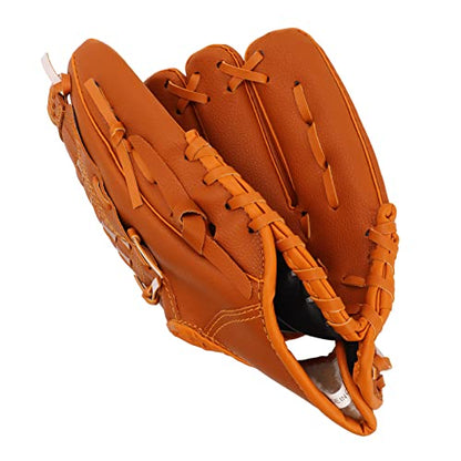Acouto Premium PVC Sport Baseball Gloves Brown Pitcher Mitt for Kids and Adults Training 10.5in Outdoor Use (10.5 Inch)