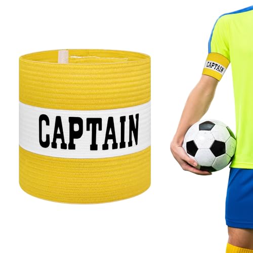 Captain Armbands for Soccer, Unisex Captain's Armband Adjustable Football Arm Bands Adults & Youths Elastic Captain Arm Band Team Sports Accessories - color: Yellow