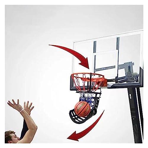Basketball Hoop Returner Shot Return Apparatus Attachment - No Pick Up The Ball Children Adults Outdoor Shooting Trainer Rebounder Training Black