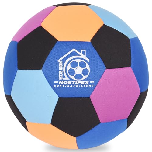 Size 4 Soft Fabric Soccer Ball Safe Silent Indoor Ball for Youth, Lightweight House Training Ball for Dribbling & Juggling at Home(Deflated) - color: Navy Blue