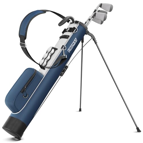 Findway Golf Stand Bag, Small Golf Bag for The Driving Range, Par 3 and Executive Courses, Lightweight Golf Club Carry Bag with Ball Holder and Pockets for Men Women - color: Blue