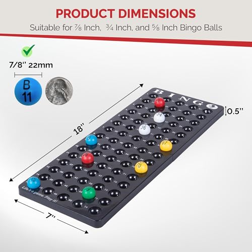MR CHIPS Bingo Master Board and Easy Read 7/8" Bingo Balls with Fade and Scratch Resistant Large Numbers and Large Letters That Will Never Rub Off - color: Bingo Balls With Master Board