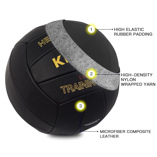 KUYOTQ 1.1 LBS Official Size 5 Soft Composite Leather Weighted Heavy Volleyball Serve Trainer Setter Volleyball (Deflated)