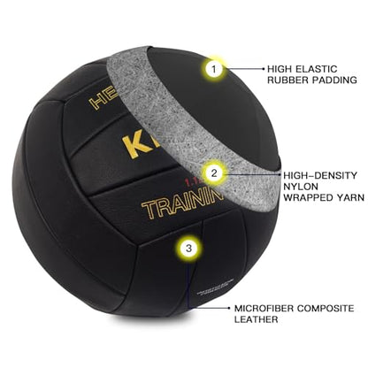 KUYOTQ 1.1 LBS Official Size 5 Soft Composite Leather Weighted Heavy Volleyball Serve Trainer Setter Volleyball (Deflated)