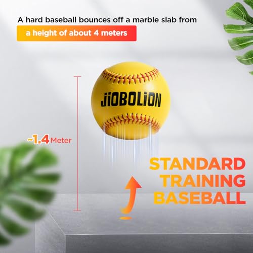 Official Size & Weight Baseball for Training - Synthetic Leather Cover with Cork Rubber Core | Red, Yellow