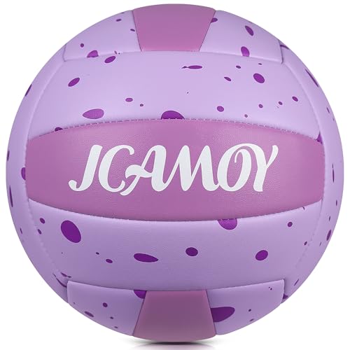Volleyball Size 5 - Premium PU Leather, Ultra-Durable Soft to The Touch for Youth, Adults, Ideal for Indoor, Outdoor, Beach Sports Training - color: DARK PURPLE
