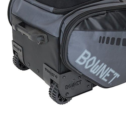 Bownet Commander Catcher’s Gear Bag with Wheels – Heavy Duty Rolling Baseball & Softball Equipment Bag, 14 Pockets, Helmet Case, Big Trax Wheels, Travel Approved - color: Black