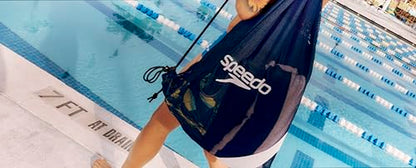 Speedo Drawstring Ventilator Mesh Equipment Bag - color: Speedo Navy/White