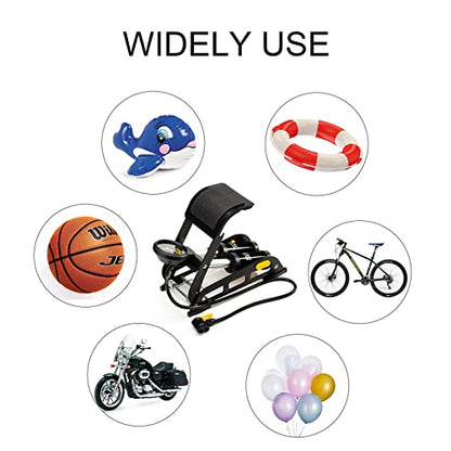 Double Cylinder Barrel Bike Foot Pump,160PSI Aluminum Body Floor Air Pump with Precisional Accurate Pressure Gauge Smart Valve Head for Presta Schrader & Deutschland Valve Bicycle Tire Pumps