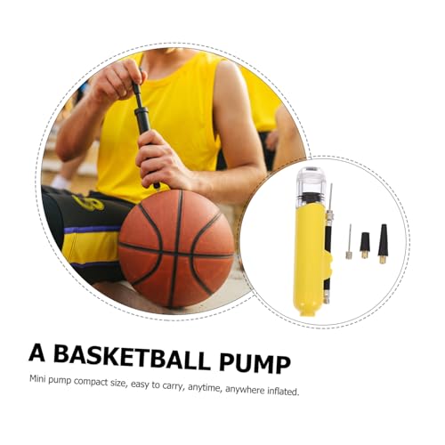 Kisangel Yoga Ball Pump Basketball Air Pump Soccer Ball Pump Balloon Hand Pump Hand Pump for Balls Volleyball - color: Yellow