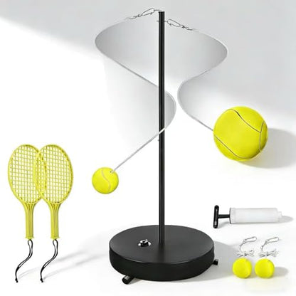 [2026 Upgrade] Tetherball Tennis&Tetherball Set,Heavy Duty Tetherball Equipment with 95" Adjustable Height Pole,2 Tennis Balls,2 Rackets,1 Tetherball with Rope,for Backyard,Beach or Home