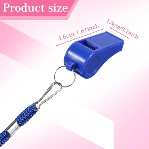 2Pcs Blue Whistle for Coaches Plastic Sports Whistle with Lanyard Loud Blue Referee Cheer Whistles Coaching Whistles for Outdoor Enthusiasts Basketball Dog Training Party Favors