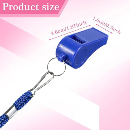 2Pcs Blue Whistle for Coaches Plastic Sports Whistle with Lanyard Loud Blue Referee Cheer Whistles Coaching Whistles for Outdoor Enthusiasts Basketball Dog Training Party Favors