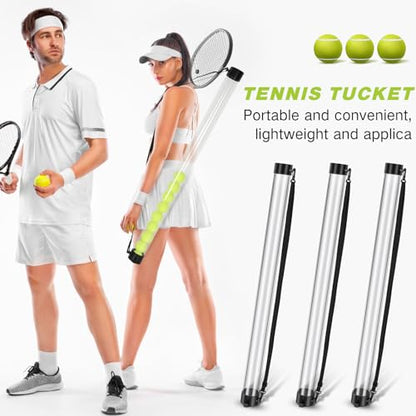 Jerify 3 Pcs Tennis Ball Tube Pickup Picker Holds 18 Balls with Shoulder Strap for Tennis Balls Pickup Collector, Carrier, Dispenser