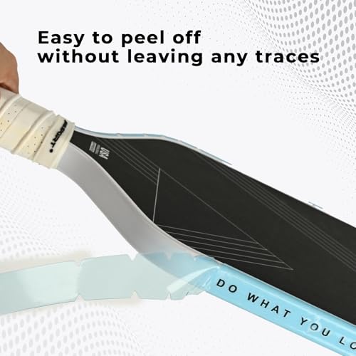 PICKLETECH Pickleball Paddle Protection Tape - Paddle Head Edge Guard - Racket Edge Protection Tape -Fit Perfectly Curved Edge -No Wrinkling - color: Clear Blue, size: Width 20mm