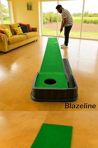 Luxury Indoor Putting Green Set with Golden Ball – Roll‑Up Practice Mat & Portable Cup Base – Perfect Golf Gift for Men, Women & Beginners, Indoor Putting Green, Portable Golf Putting mat.