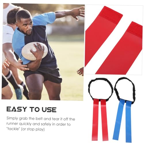 GALPADA 2 Sets Football Waist Belt Flags Wear Resistant Rugby Training Flags for Youth and Adults for Outdoor Games Practice Includes Belts