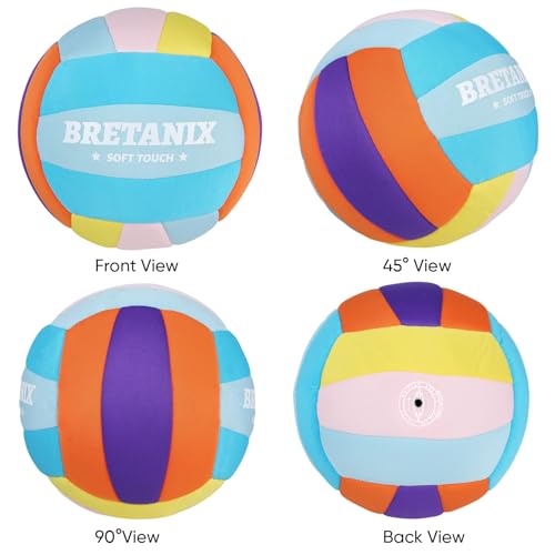 Soft Indoor Volleyball – Quiet Lightweight Fabric Volleyball for Kids, Youth & Beginners, Safe Training Ball, Pump Included - color: Mint Blue