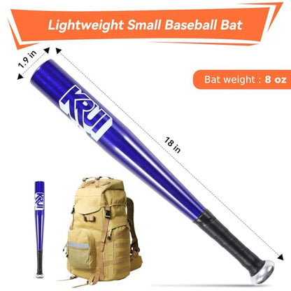 KRUI Aluminum Baseball Bat, 18 Inch Self Defense Bat, Lightweight Bat for Tire Checker, Fish, Keeps in Home, Car, Backpack for Self Defense - color: Blue