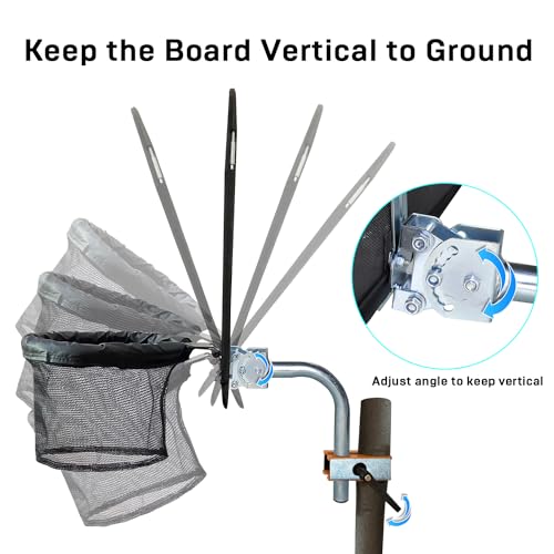 Trampoline Basketball Hoop, Lightweight Universal Board with 2 Pcs Mini Basketball and Pump, Easy to Assemble Fit for Curved Pole or Straight Pole