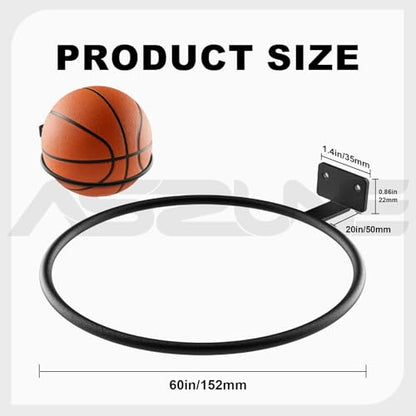 6Pack Mounted Ball Wall Storage Display Universal Ball Rack Metal Black Rack Holder Space Saver for Basketball Football Volleyball Soccer - size: 6Pack, style: Style-2