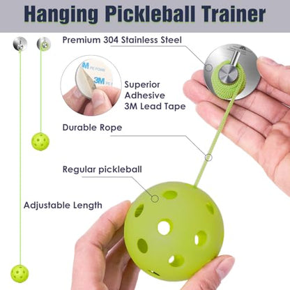 Pickleball Trainer - Continuous Rebound Pickleball Drills Enhance Reaction Time & Hand-Eye Coordination - Ideal Gift for All Skill Levels