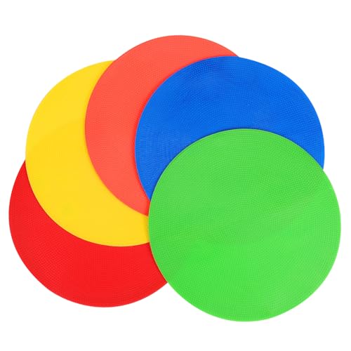 YARNOW 5pcs Soccer Training Markers Non- Dots for Agility Speed and Sports Drills Vibrant Colors for Indoor and Outdoor Use Flat Pads for Gymnastics and Football Training
