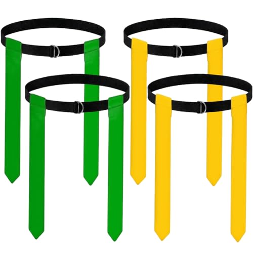Flag Football Belts Set - Dual Color Flag Belts - color: 4pcs(2 Red+2 Blue)