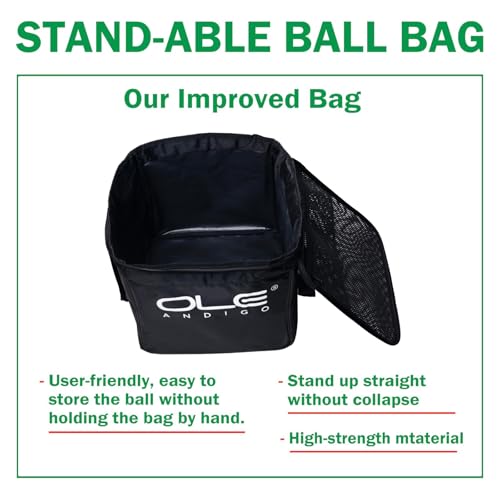 Tennis Ball Hopper Ball Cart, Can Hold 165 Balls Tennis Basket, Foldable and Disassembled Comes Pickleball Hopper with Storage Bag,Suitable for Tennis/Pickleball/Baseball/Softball