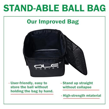 Tennis Ball Hopper Ball Cart, Can Hold 165 Balls Tennis Basket, Foldable and Disassembled Comes Pickleball Hopper with Storage Bag,Suitable for Tennis/Pickleball/Baseball/Softball