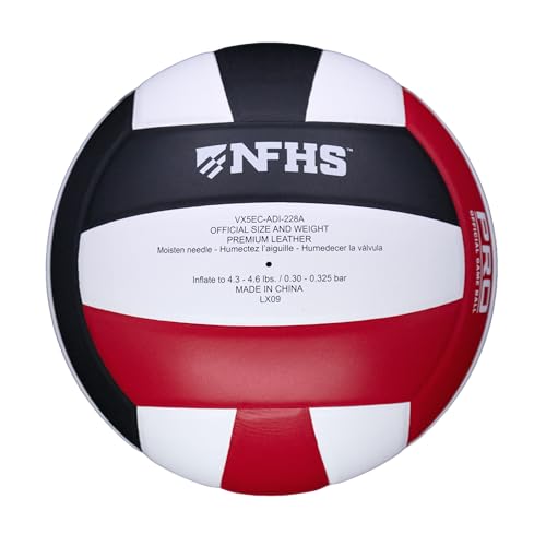 adidas | PRO | Hand Picked Leather Indoor Game Volleyball | NFHS Certified | Official Size - color: Red/White/Black