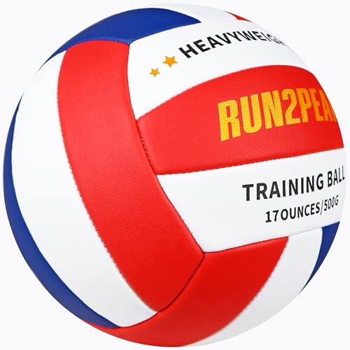 RUN2PEAK Heavy Weight Volleyball Ball Official Size 5 Setter Training Volleyballs PU Practice Volley Balls for Indoor Rebounder Equipment Setters Weighted Volleyball Setting Trainer