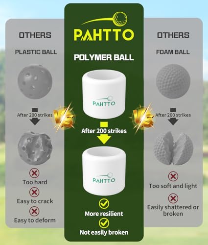 PAHTTO Practice Golf Balls 12 Pack – Realistic Feel and Lightweight, Limited Flight Golf Training Balls for Full Swing & Backyard Training, Essential Golf Aid for Beginners & Beyond, Outdoor Use
