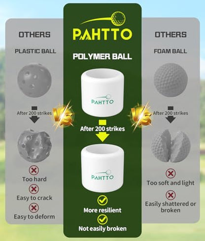 PAHTTO Practice Golf Balls 12 Pack – Realistic Feel and Lightweight, Limited Flight Golf Training Balls for Full Swing & Backyard Training, Essential Golf Aid for Beginners & Beyond, Outdoor Use
