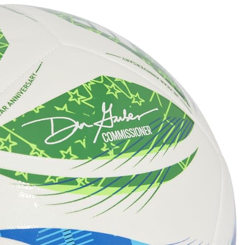 adidas Unisex MLS Soccer Ball - color: White/Green/Glory Blue/Solar Blue, size: 3