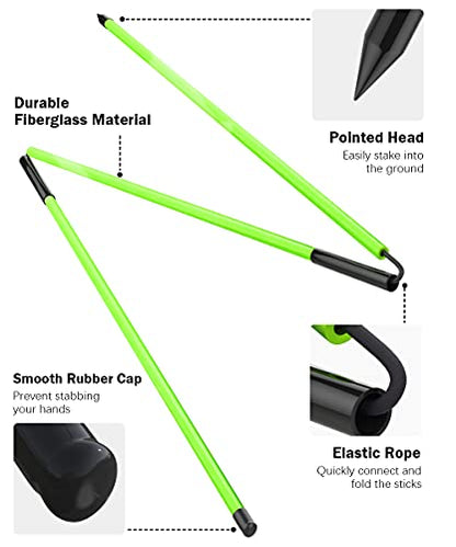 Golf Alignment Sticks - 48" Collapsible Golf Practice Rods for Aiming, Putting, Full Swing Trainer, Posture Corrector with Clear Tube Case, Golf Training Equipment