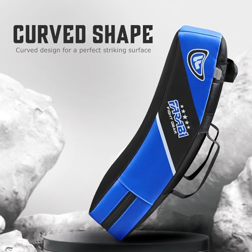 Farabi Sports Kick Shield 20.5 inches Large Curved Muay Thai Kicking Shield Strike Pad MMA Punching Foot Target Boxing Training Kick Pad Martial Arts Karate Taekwondo Kick Pad X 1 Unit - color: Blue Black