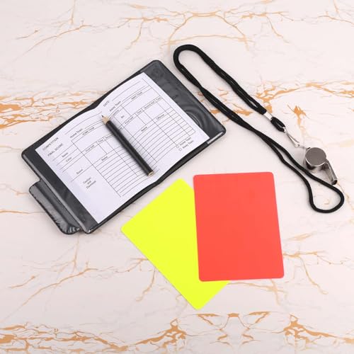 Gosknor Soccer Referee Kit, Warning Football Referee Set Yellow Red Cards,Card Holder, for Coach Sports Accessories