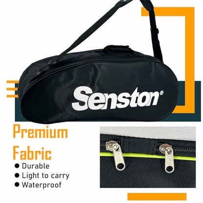 Senston Tennis/Badminton Racket Bag,Single Shoulder Racket Bag Racquet Bag,Waterproof And Dustproof. - color: Black