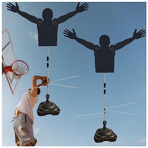 2 Pack Basketball Defender Mannequin Trainer, Adjustable Hands Up Defence Dummy for Shooting Dribbling Handling Drills, Kids Adults Sports Practice Equipment ( Color : Height 130-255cm(51-100in) )