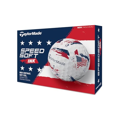 TaylorMade SpeedSoft Golf Balls, Maximum Distance with Ultra-Soft Feel, Perfect for Off The Tee and Around The Green - color: USA, style: 2025