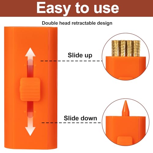PAGOW 4 Pack Retractable Golf Club Cleaner Brush, Portable Double-Sided Golf Club Brush Groove Cleaner-Multicolor - color: Orange