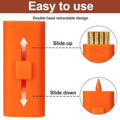 PAGOW 4 Pack Retractable Golf Club Cleaner Brush, Portable Double-Sided Golf Club Brush Groove Cleaner-Multicolor - color: Orange