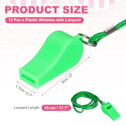 Whistles with Lanyard, Training Sports -Fitting for (Coaches/Referee/Outsides/Team Events) - color: Green
