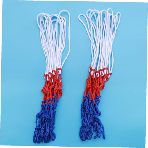 Toddmomy Tricolor Nylon Basketball Nets 4pcs Competition Supply Outdoor Sturdy Ball Mesh Replacement for Basketball Rim Hoop