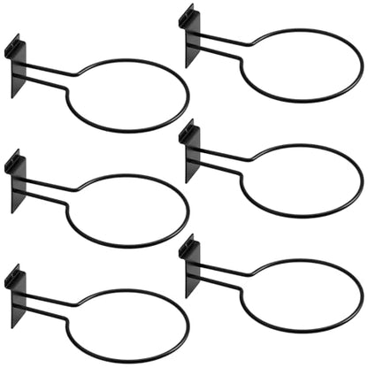 6 Pack Slatwall Ball Holder, Slatwall Accessory for Sports Ball Storage, Steel Ball Rack for Basketball, Football, Soccer, Volleyball
