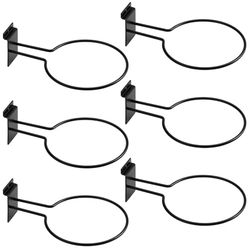 6 Pack Slatwall Ball Holder, Slatwall Accessory for Sports Ball Storage, Steel Ball Rack for Basketball, Football, Soccer, Volleyball