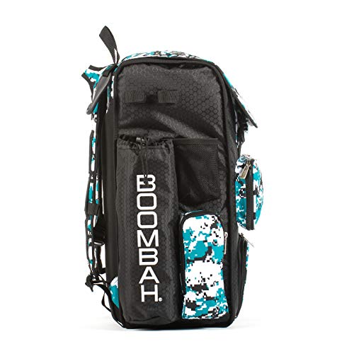 Boombah Superpack Bat Pack - Backpack Version (no wheels) - Holds 4 Bats - Camo Series - Multiple Color Options - color: Black/Teal