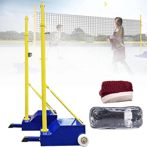 Adjustable Badminton & Volleyball Net Set, Heavy-Duty Portable Poles for Backyard Fun, 5-6.9ft Height, Ideal for Sports Enthusiasts