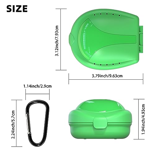 Mouthguard Case Sports, Specialized Football and Basketball Mouthguard Cases, Students, Adults and Seniors Universal Sports Green - color: Green